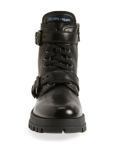 prada triple buckle combat boot