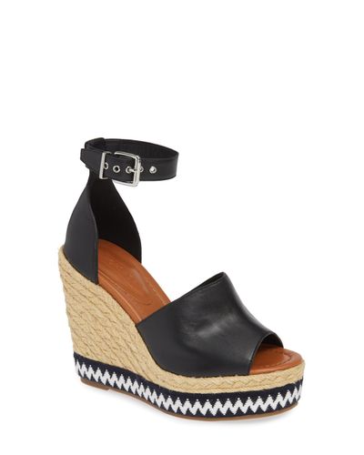 TOPSHOP Leather Ing Wedges in Black - Lyst