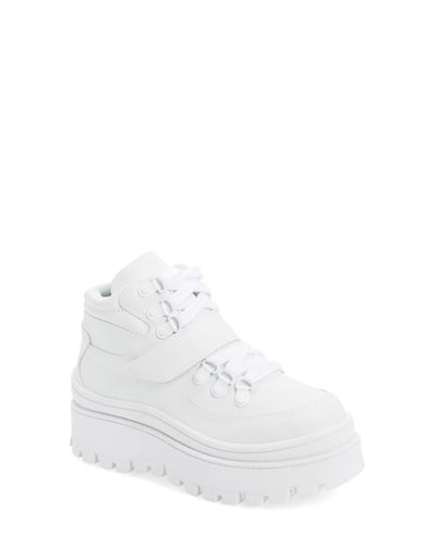 Jeffrey Campbell Leather Top-peak Platform Sneaker in White Leather (White)  - Lyst