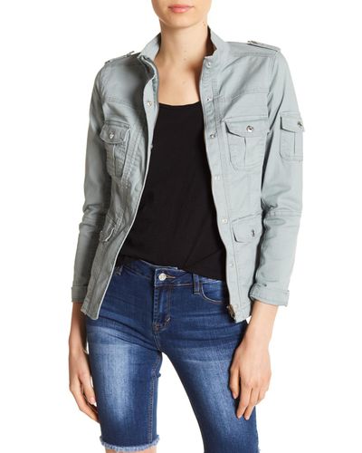 Kensie Cotton Fitted Utility Jacket - Lyst