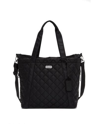 Steve Madden Synthetic Sporty Quilted Nylon Tote in Black | Lyst