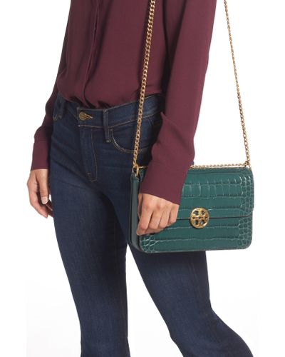 tory burch croc embossed bolsa
