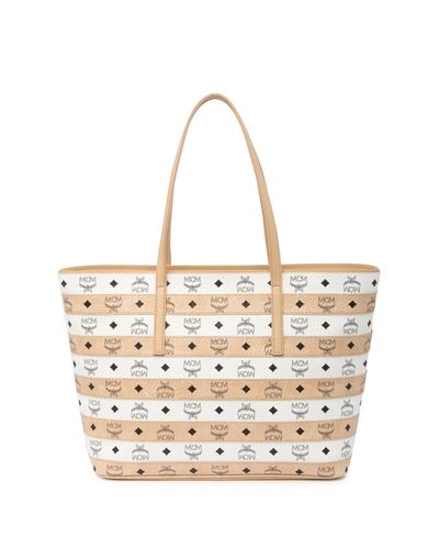 mcm spot viseto medium tote bag