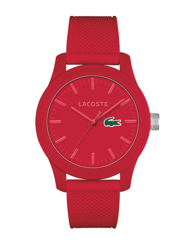 Lacoste L.12.12 Silicone Strap Sport Watch in Red for Men - Lyst