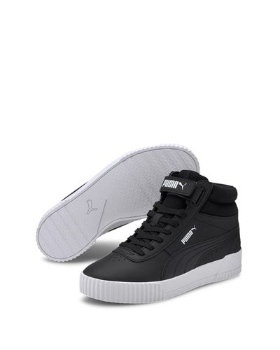 PUMA Leather Carina Mid Sneaker in Black - Lyst