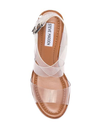 steve madden clear wedge heels