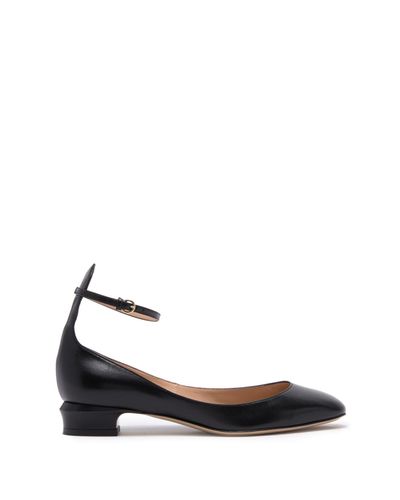 valentino leather printed ankle tie ballerina flat