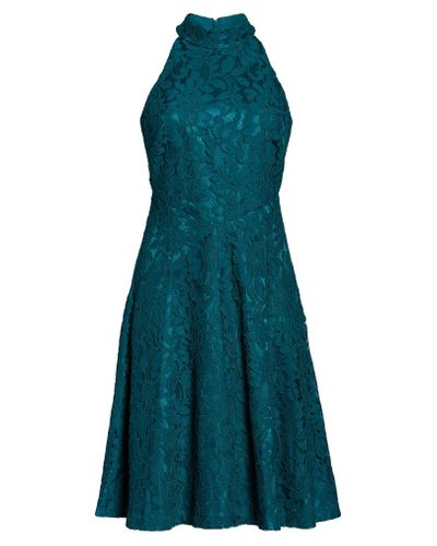 Eliza J Floral Lace Fit & Flare Dress in Teal (Blue) - Lyst