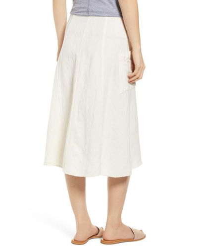 Rails Linen Freya Midi Skirt in Parchment (White) - Lyst