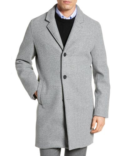 Cole Haan Regular Fit Stretch Wool Coat in Grey (Gray) for Men - Lyst