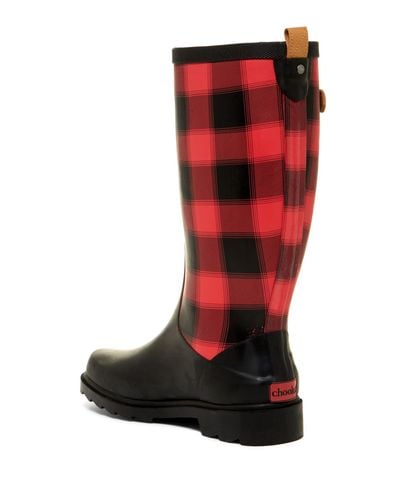 buffalo plaid rain boots