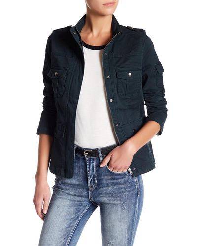 Kensie Cotton Fitted Utility Jacket in Blue | Lyst