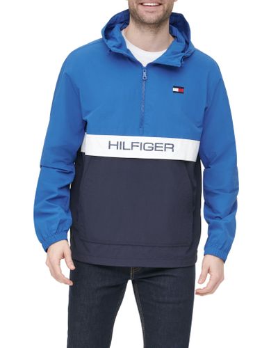 Tommy Hilfiger Fleece Taslan Colorblock Water Resistant Hooded Jacket ...