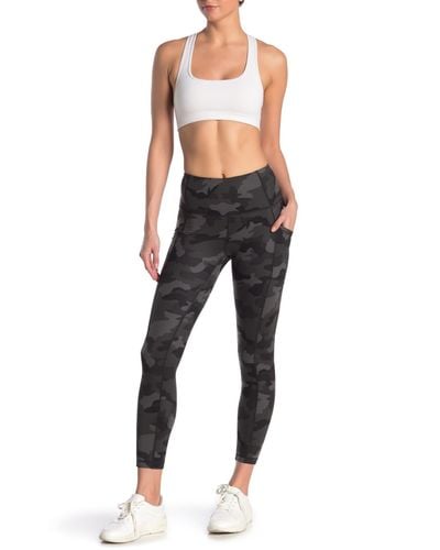 90 Degrees Synthetic Yogalicious Lux Camo High Waisted Side Pocket Leggings in Camo Army Green