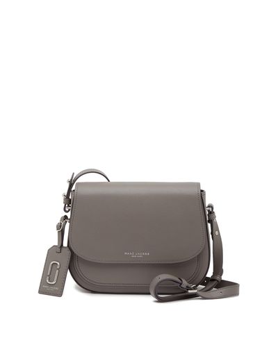 Marc Jacobs Rider Leather Crossbody Bag in Grey (Gray) | Lyst