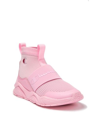 Champion Leather Pink Rally Sneakers - Lyst