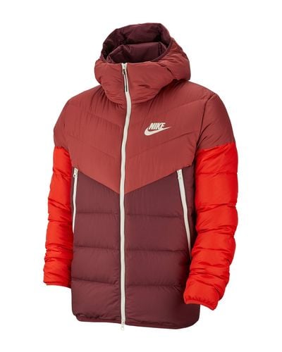 Nike Synthetic Windrunner Hooded Zip Puffer Jacket in Red for Men - Lyst