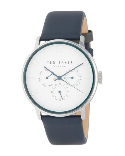 ted baker multifunction leather strap watch