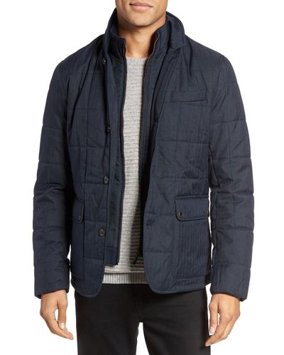Ted Baker Synthetic Jasper Quilted Bib Jacket in Navy (Blue) for Men - Lyst