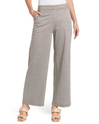 Max Studio Double Knit Wide Leg Pants In Black/ivory/taupe At Nordstrom ...