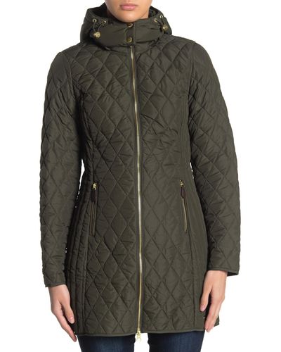 Joules Synthetic Chatham Hooded Longline Quilted Jacket - Lyst