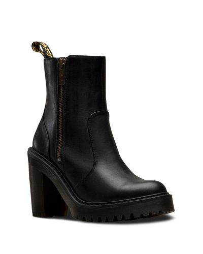 Dr. Martens Leather Magdalena Ii Block Heel Boot in Black | Lyst