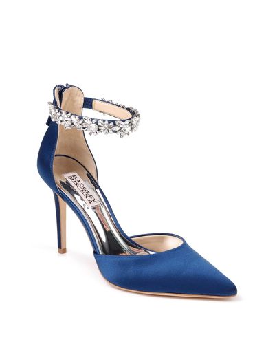 Badgley mischka evie embellished ankle strap pump Clearance
