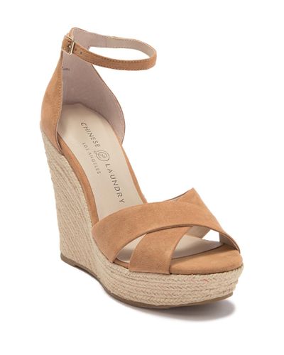Morgan camel suede espadrille wedges Clearance