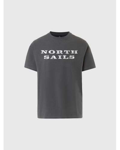 North Sails T-shirt con stampa lettering - Nero