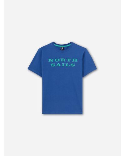 North Sails T-shirt con lettering - Blu