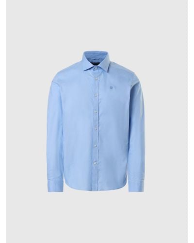 North Sails Camisa de algodón resistente a las manchas - Azul