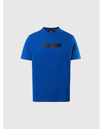 North Sails T-shirt con logo riflettente - Blu