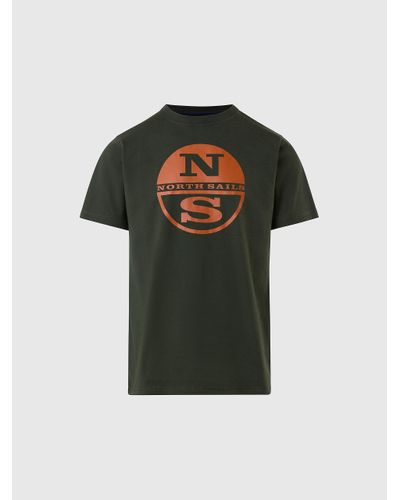 North Sails T-shirt con logo stampato - Verde