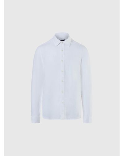 North Sails Camisa de lino de manga larga - Blanco