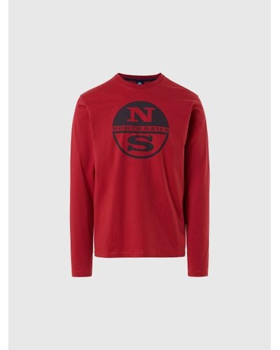 North Sails T-shirt con maxi stampa - Rosso