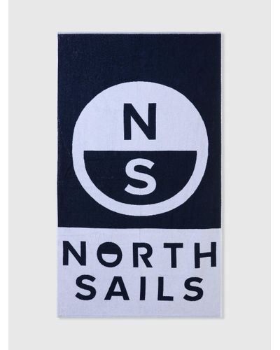 North Sails Maxi logo beach towel - Bleu