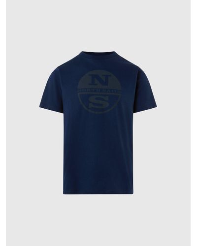 North Sails T-shirt con logo stampato - Blu