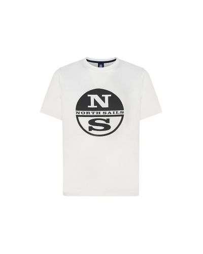 North Sails T-shirt con maxi logo - Bianco