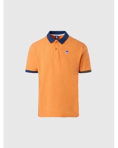 North Sails Polo shirt with collar lettering - Orange