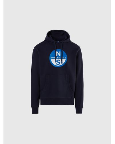 North Sails Sweat-shirt à capuche avec maxi imprimé - Bleu