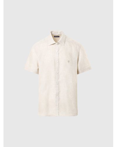 North Sails Camisa de lino de manga corta - Blanco