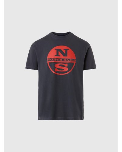 North Sails T-shirt con maxi logo - Blu