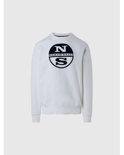 North Sails Sweat-shirt avec imprimé à logo - Blanc