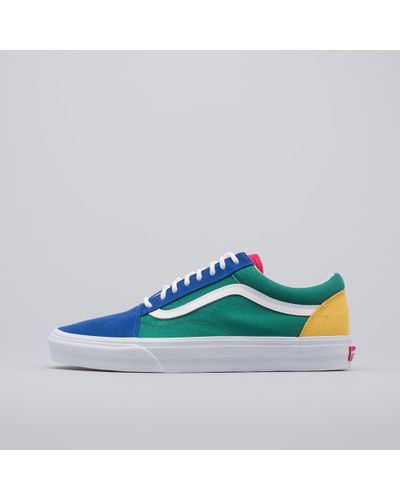 blue green yellow and red vans