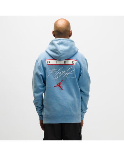 Nike Flight Fleece Graphic Pullover Hoodie in Blue for Men | Lyst