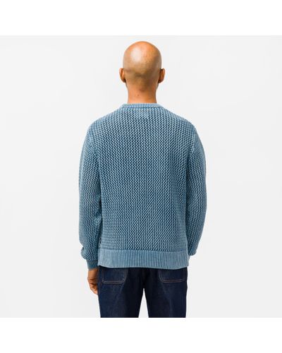 Stussy Pigment Dyed Loose Gauge Sweater in Blue for Men | Lyst