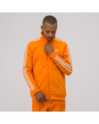 adidas Cotton Beckenbauer Track Jacket In Orange for Men - Lyst