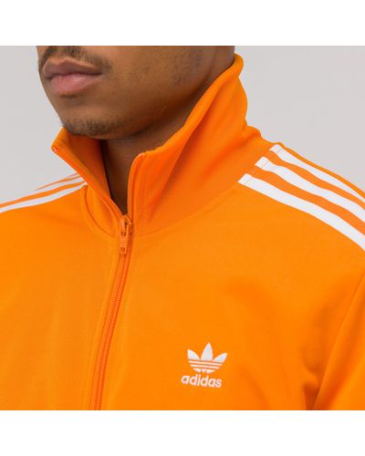 adidas Cotton Beckenbauer Track Jacket In Orange for Men | Lyst