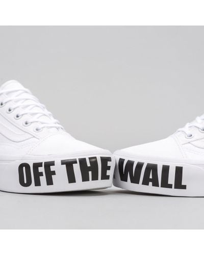 vans platform white off the wall