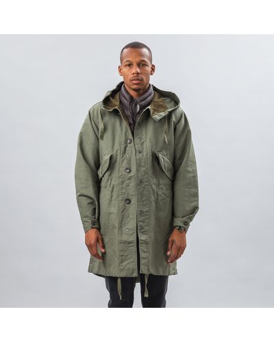Engineered Garments Highland Parka In Olive Double Cloth In